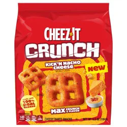 Cheez-It Crunch Cheesy Baked Snacks Kick''n Nacho Cheese