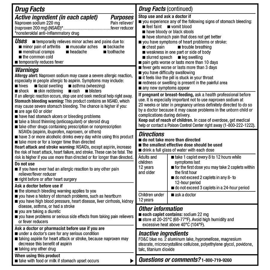slide 5 of 5, Walgreens All Day Pain Relief, Naproxen Sodium Tablets, 50 ct