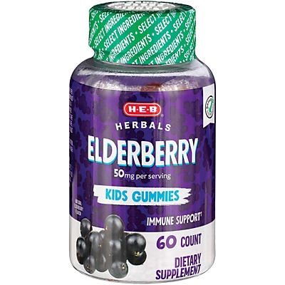 slide 1 of 1, H-E-B Herbals Elderberry KidsGummies, 60 ct