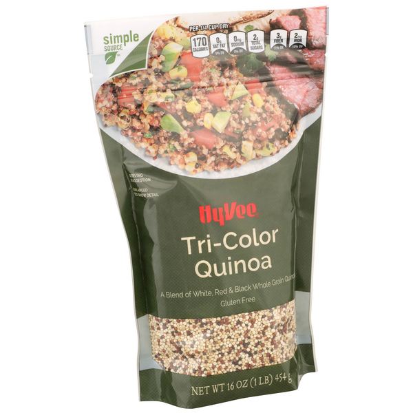 slide 1 of 1, Hy-vee Tri-color Quinoa A Blend Of White, Red & Black Whole Grain Quinoa, 1 ct