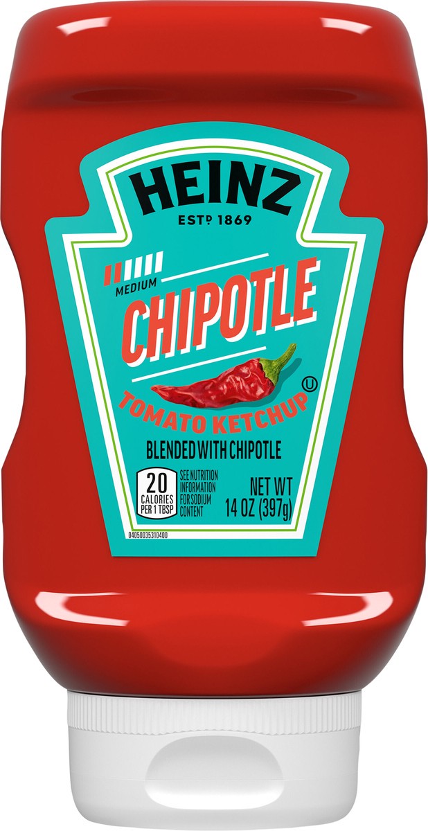 slide 6 of 15, Heinz Tomato Ketchup Blended With Chipotle, 14 oz Squeeze Bottle, 14 oz