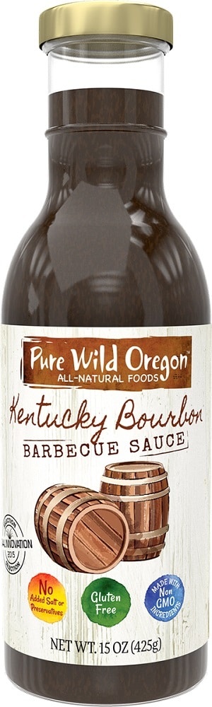 slide 1 of 1, Pure Wild Oregon Kentucky Bourbon BBQ Sauce, 15 oz