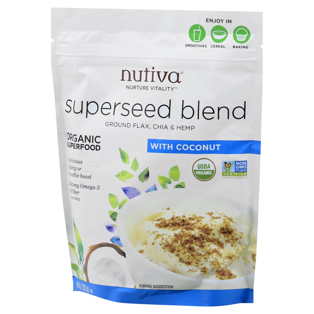 slide 9 of 13, Nutiva With Coconut Superseed Blend 10 oz, 10 oz