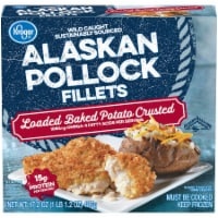 slide 1 of 1, Kroger Loaded Baked Potato Crusted Alaskan Pollock Fillets, 17.2 oz