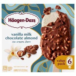 Häagen-Dazs Vanilla Milk Chocolate Almond Ice Cream Bars, 6ct