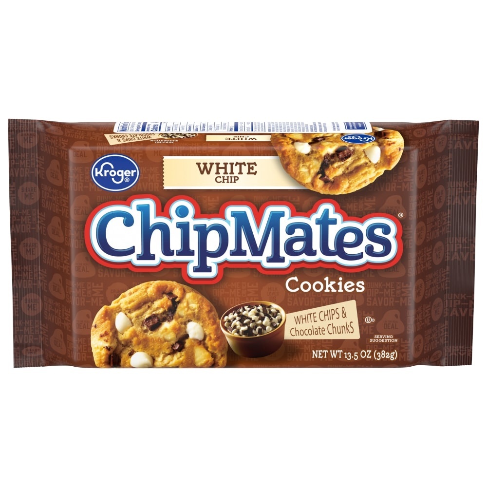 slide 1 of 1, Kroger Chipmates White Chip Chunky Chocolate Chip Cookies, 13.5 oz