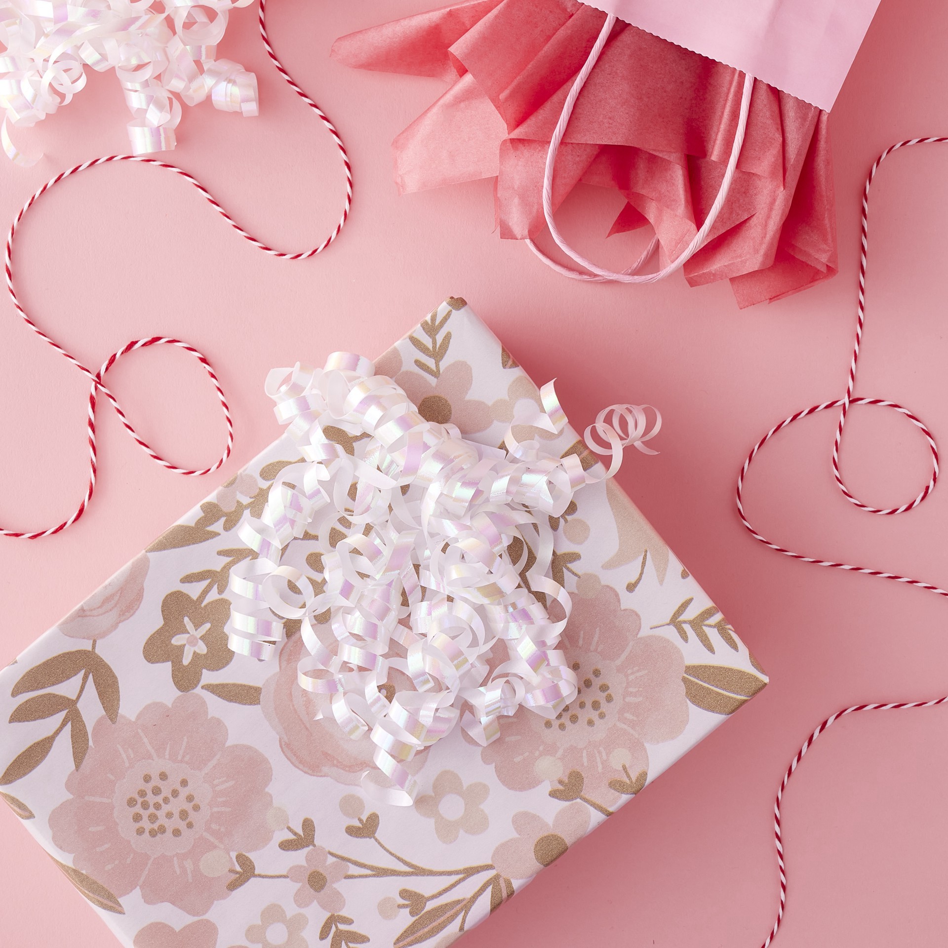 slide 3 of 3, White Holographic Twisty Bows By Celebrate It, 0.25 in x 30 in