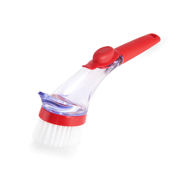 slide 1 of 1, Farberware Soap Dispensing Sink Brush, Red, 1 ct