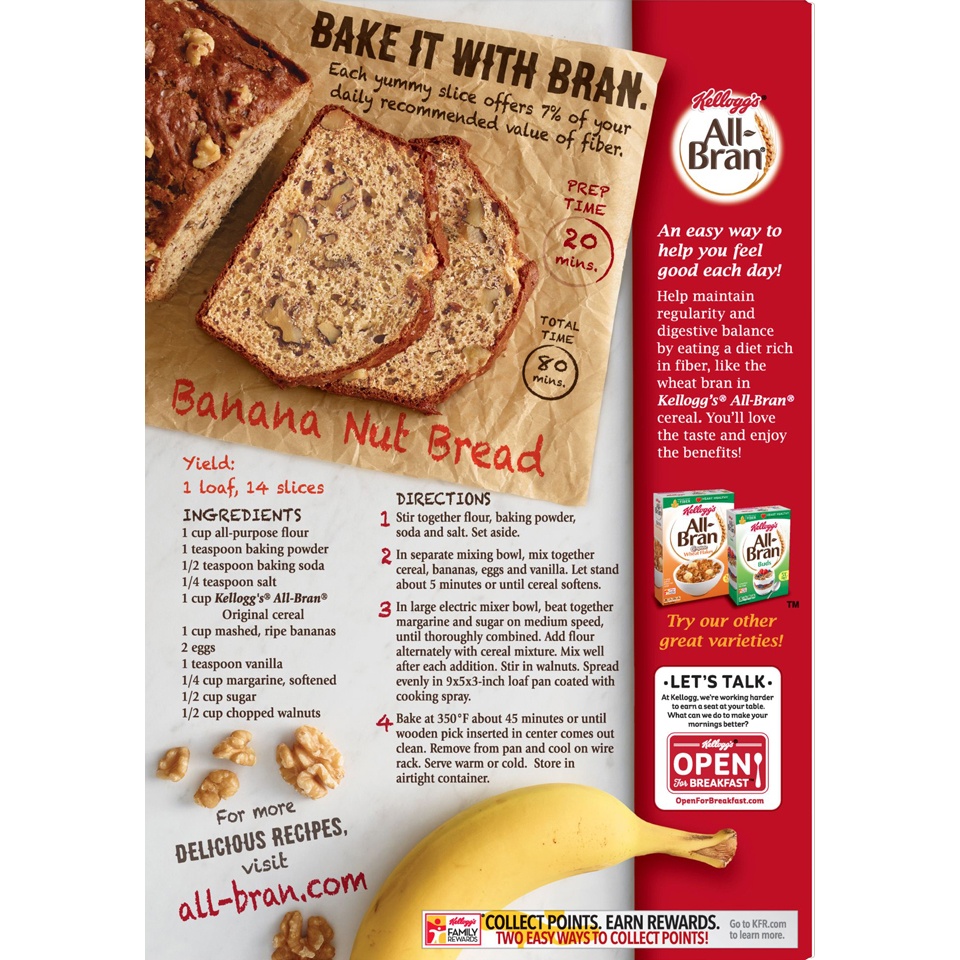slide 5 of 7, All-Bran Original Natural Wheat Bran Breakfast Cereal - Kellogg's, 18.3 oz