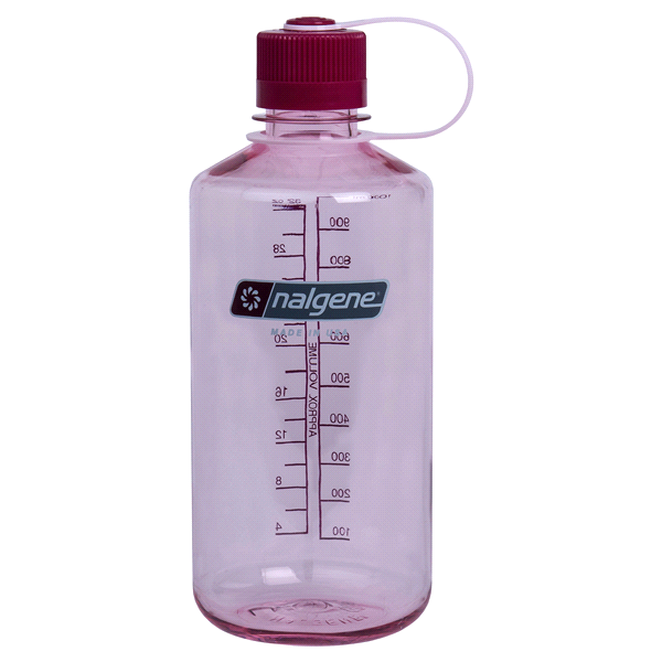 slide 1 of 1, Nalgene Narrow Mouth Water Bottle, Clear Pink, 32 oz
