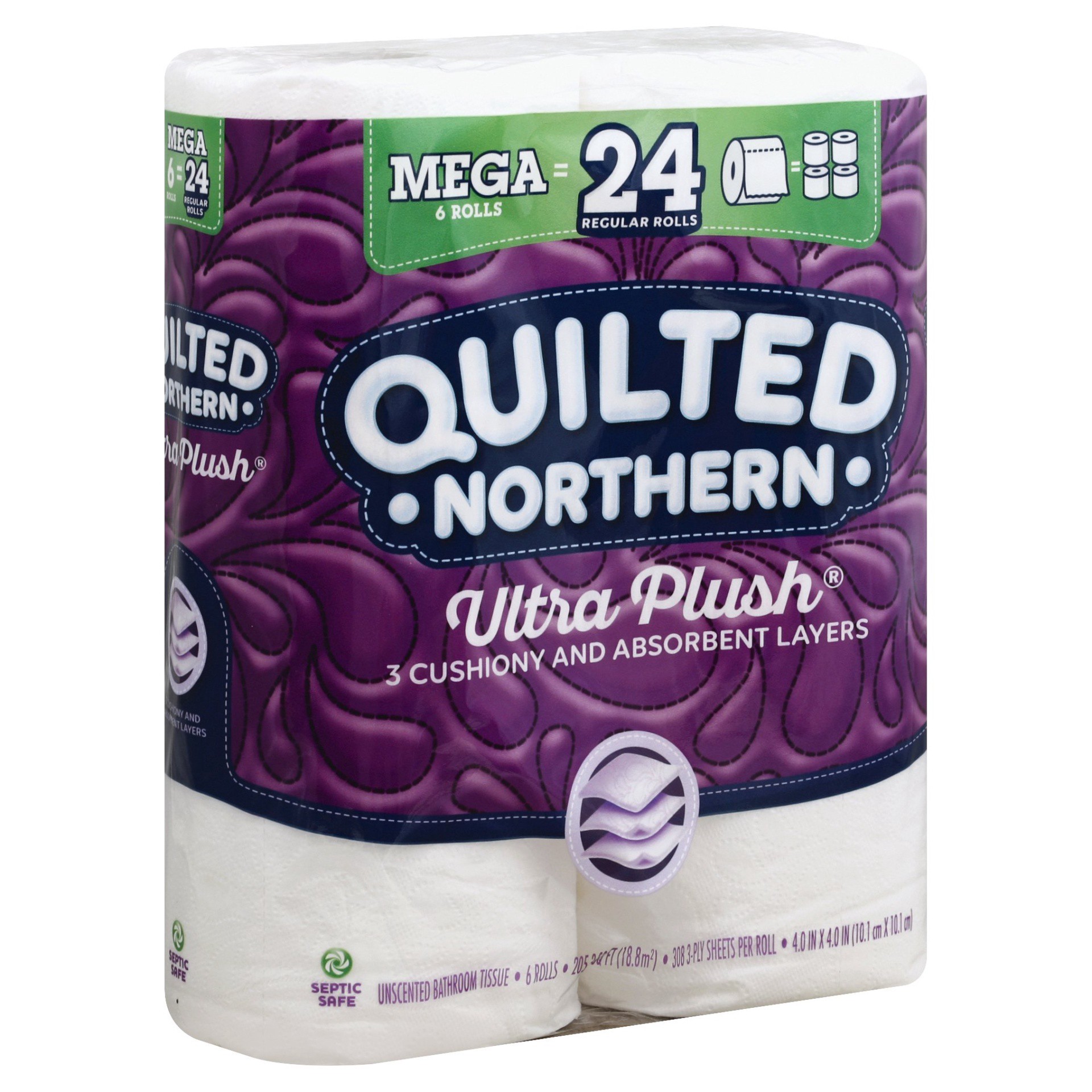 slide 1 of 6, Quilted Northern Ultra Plush Toilet Paper Mega Rolls, 6 ct