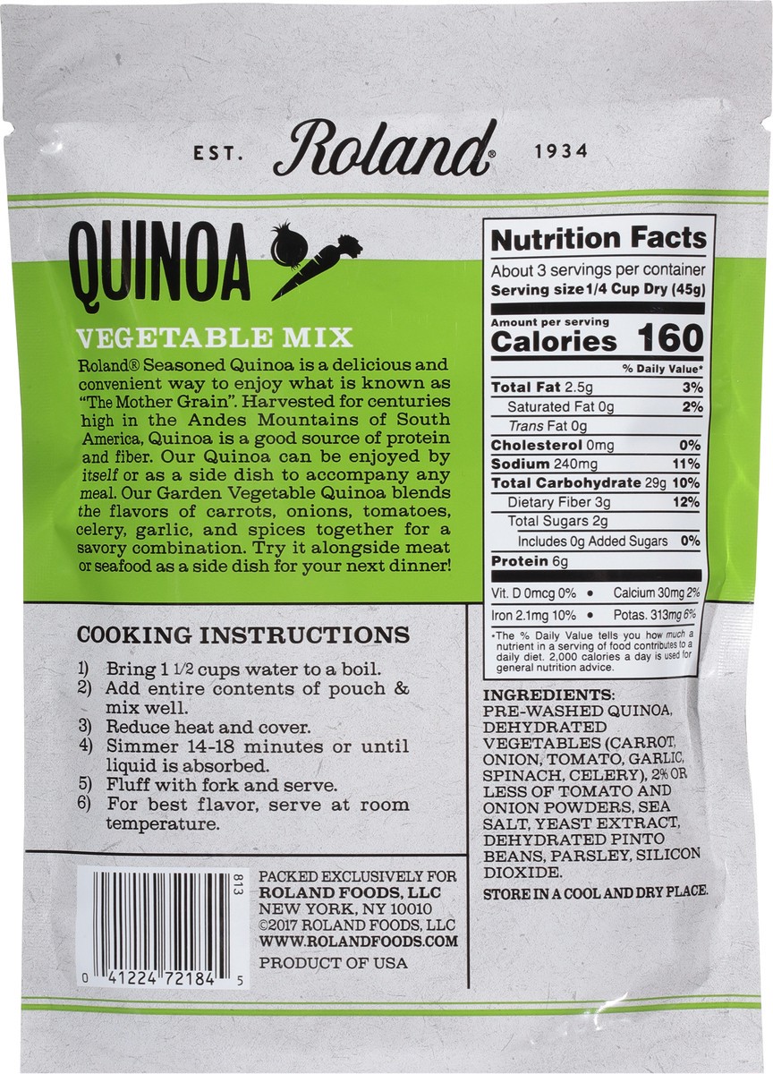 slide 7 of 9, Roland Quinoa Vegetable Mix 5.46 oz, 5.46 oz