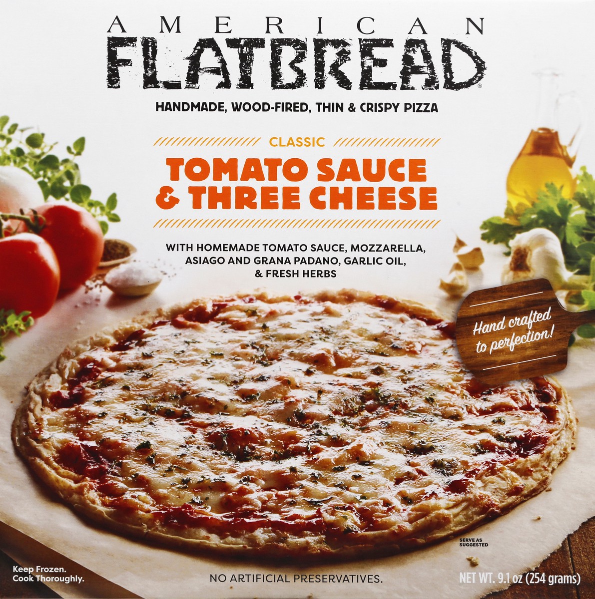 slide 9 of 13, American Flatbread Classic Tomato Sauce & Three Cheese Pizza 9.1 oz, 9.1 oz