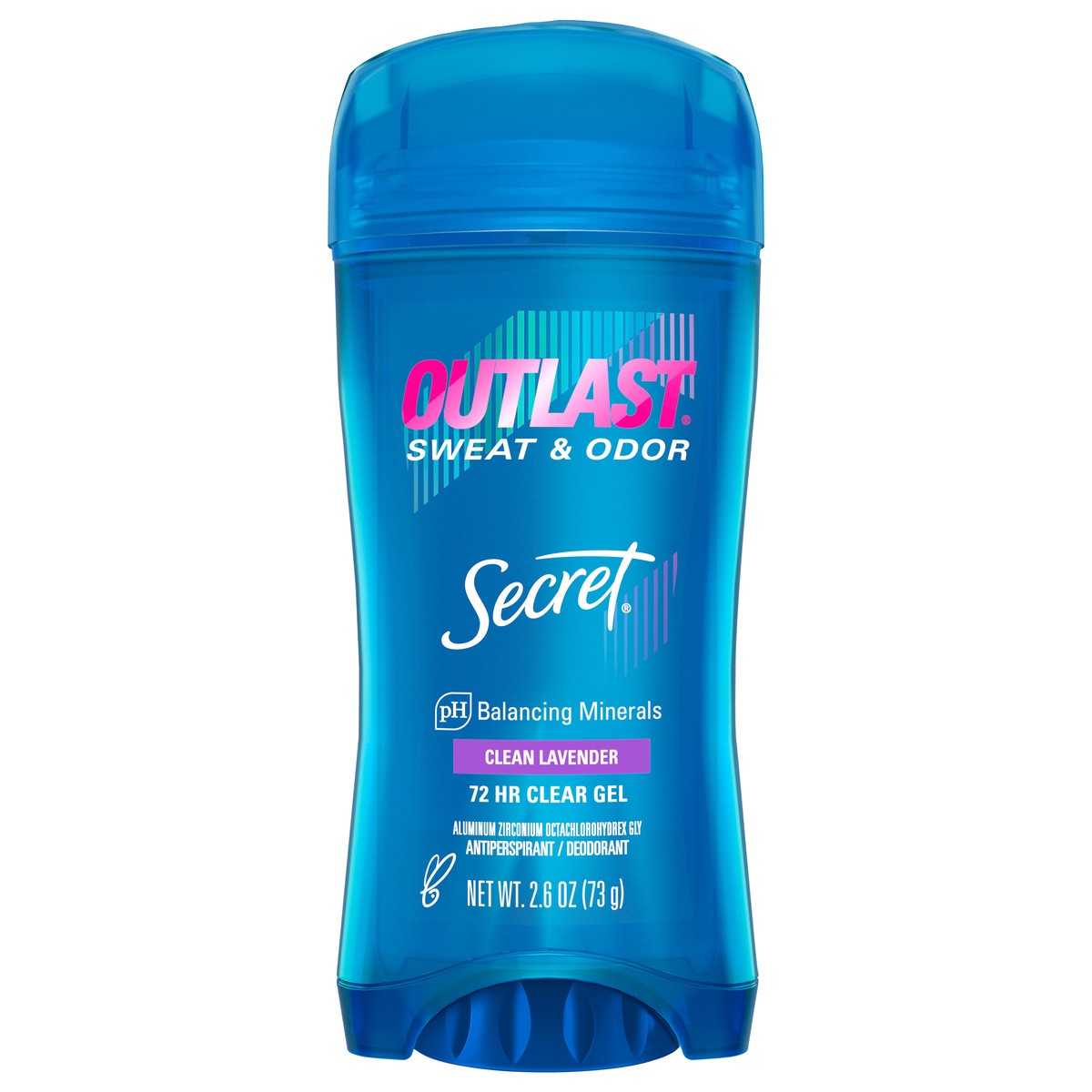 slide 1 of 3, Secret Outlast Clear Gel Antiperspirant Deodorant for Women, Clean Lavendar 2.6 oz, 2.6 oz