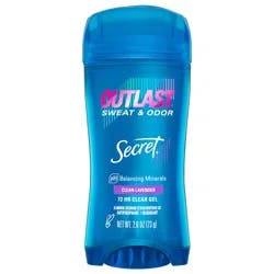 Secret Outlast Clear Gel Antiperspirant Deodorant for Women, Clean Lavendar 2.6 oz