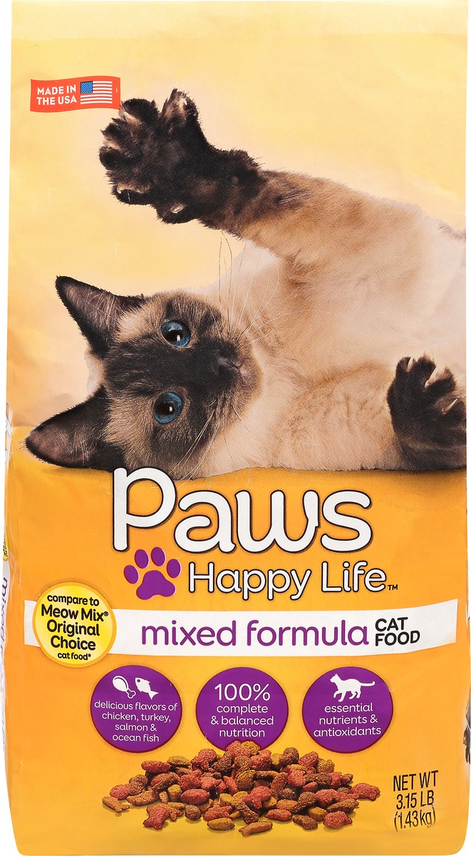 slide 8 of 10, Paws Happy Life Mixed Formula Dry Cat Food, 3.15 lb