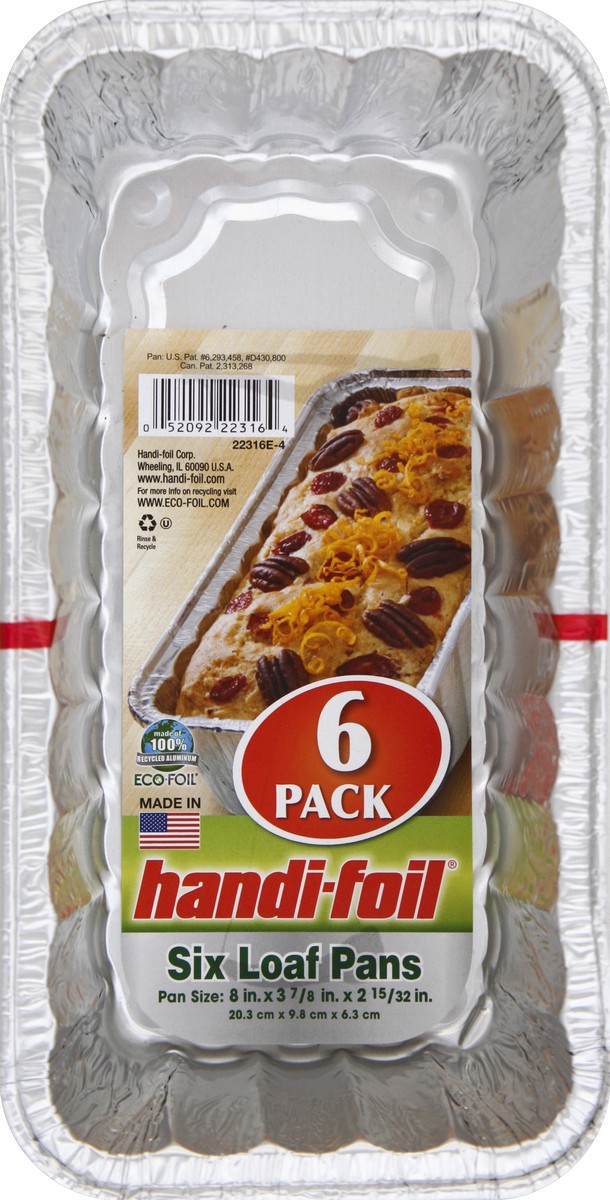 slide 4 of 4, Handi Foil Loaf Pans 6 ea, 6 ct