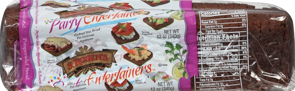 slide 4 of 9, S. Rosen's Pumpernickel Cocktail Rye Bread, 12 oz