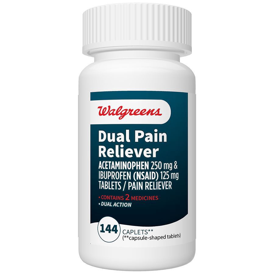 slide 2 of 5, Walgreens Dual Action Acetaminophen and Ibuprofen (NSAID) Tablets, 144 ct