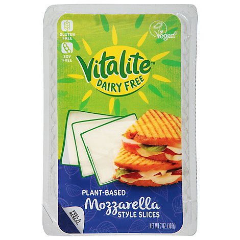 slide 1 of 1, Vitalite Plant Based Slice Mozzarella - 7 Oz, 7 oz