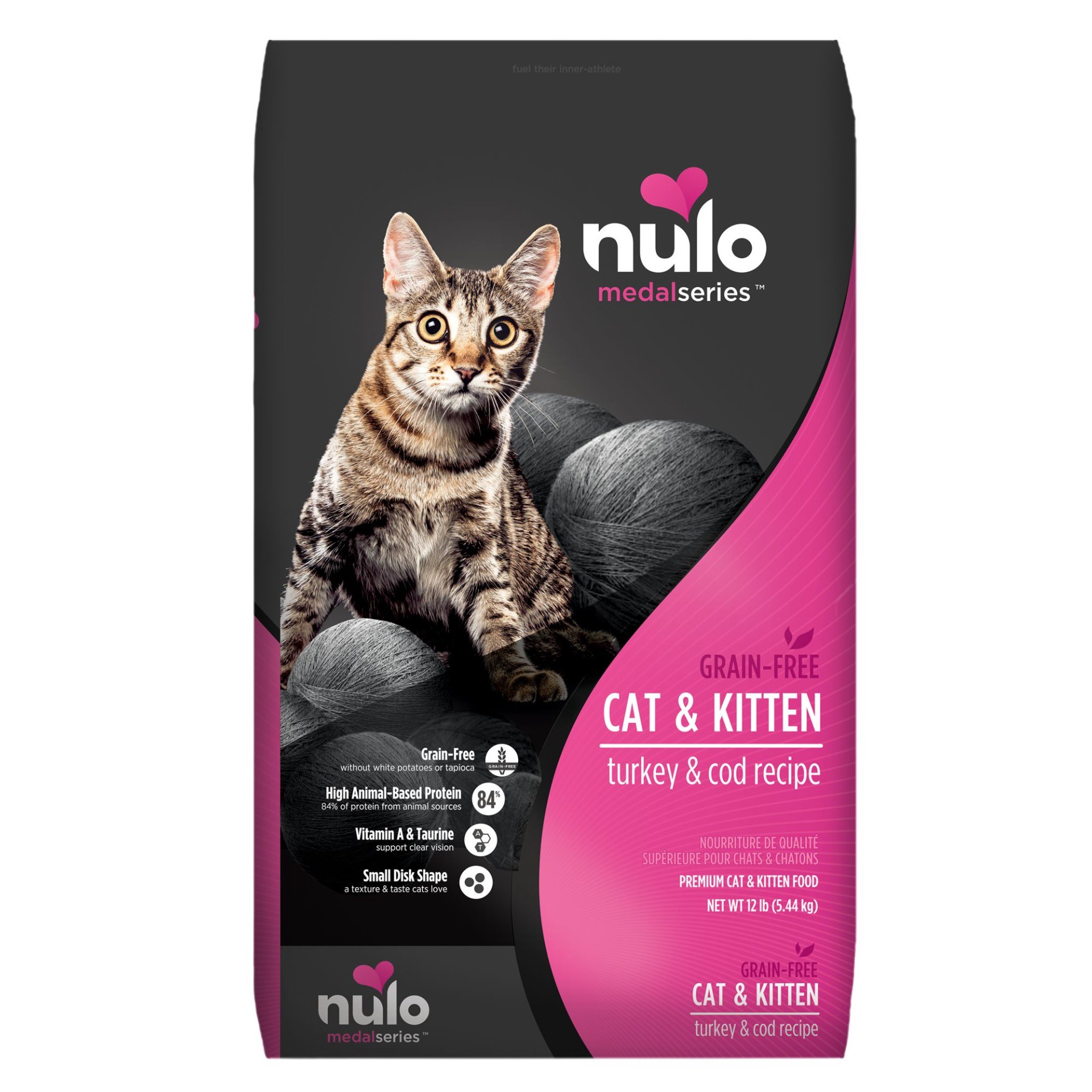 slide 1 of 1, Nulo MedalSeries All Life stages Dry Cat Food - Grain Free, Turky & Cod, 12 lb