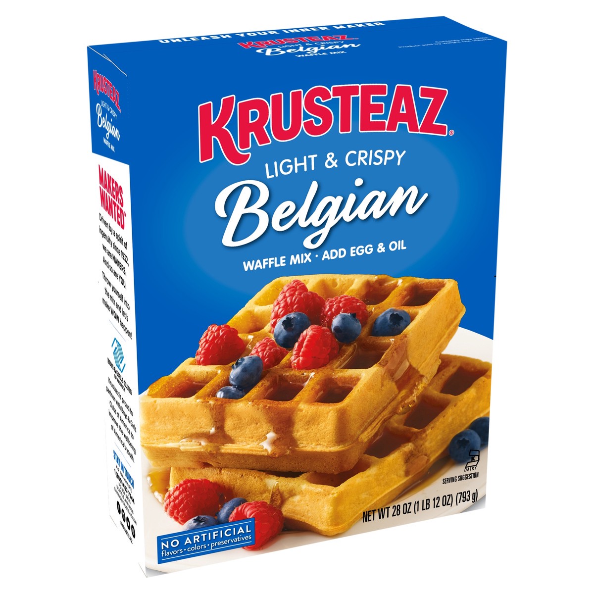 slide 2 of 9, Krusteaz Belgian Waffle Mix, 28 oz