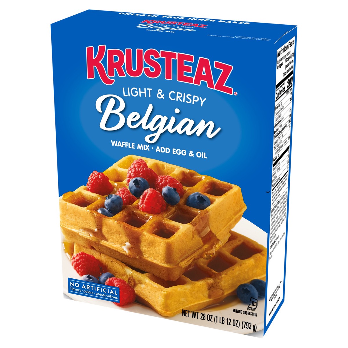 slide 5 of 9, Krusteaz Belgian Waffle Mix, 28 oz