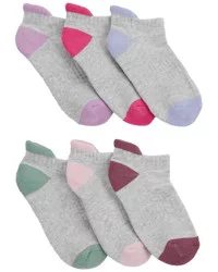 Carter's Carters Kid 6-Pack Ankle Socks Grey 4-7