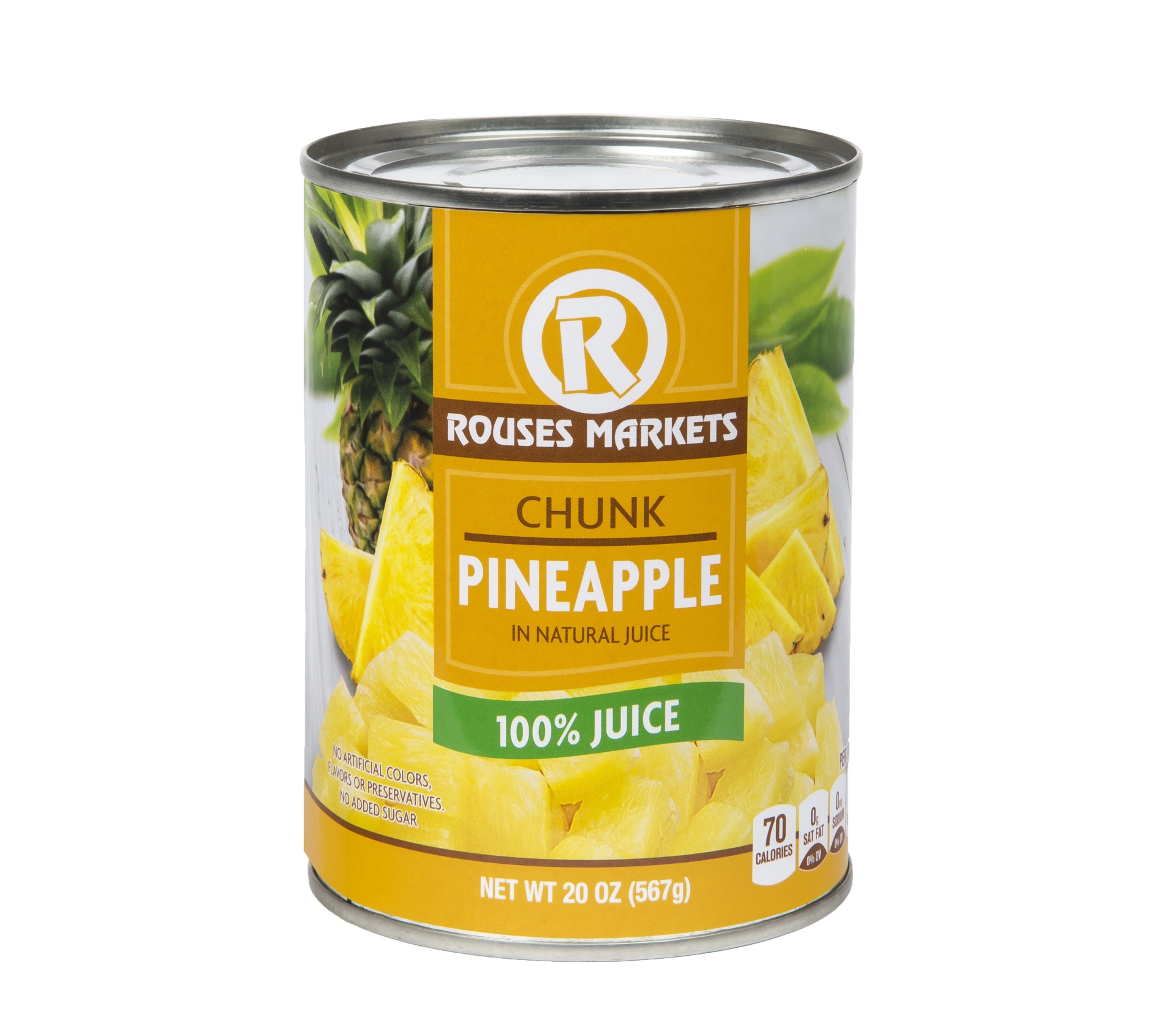 slide 1 of 1, Rouses Pineapple Chunks, 20 oz