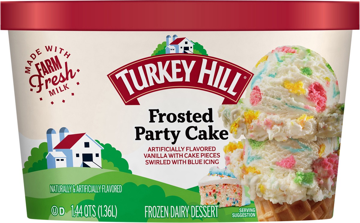 slide 2 of 2, Turkey Hill Frosted Party Cake Frozen Dairy Dessert 1.44 qt, 1.44 qt