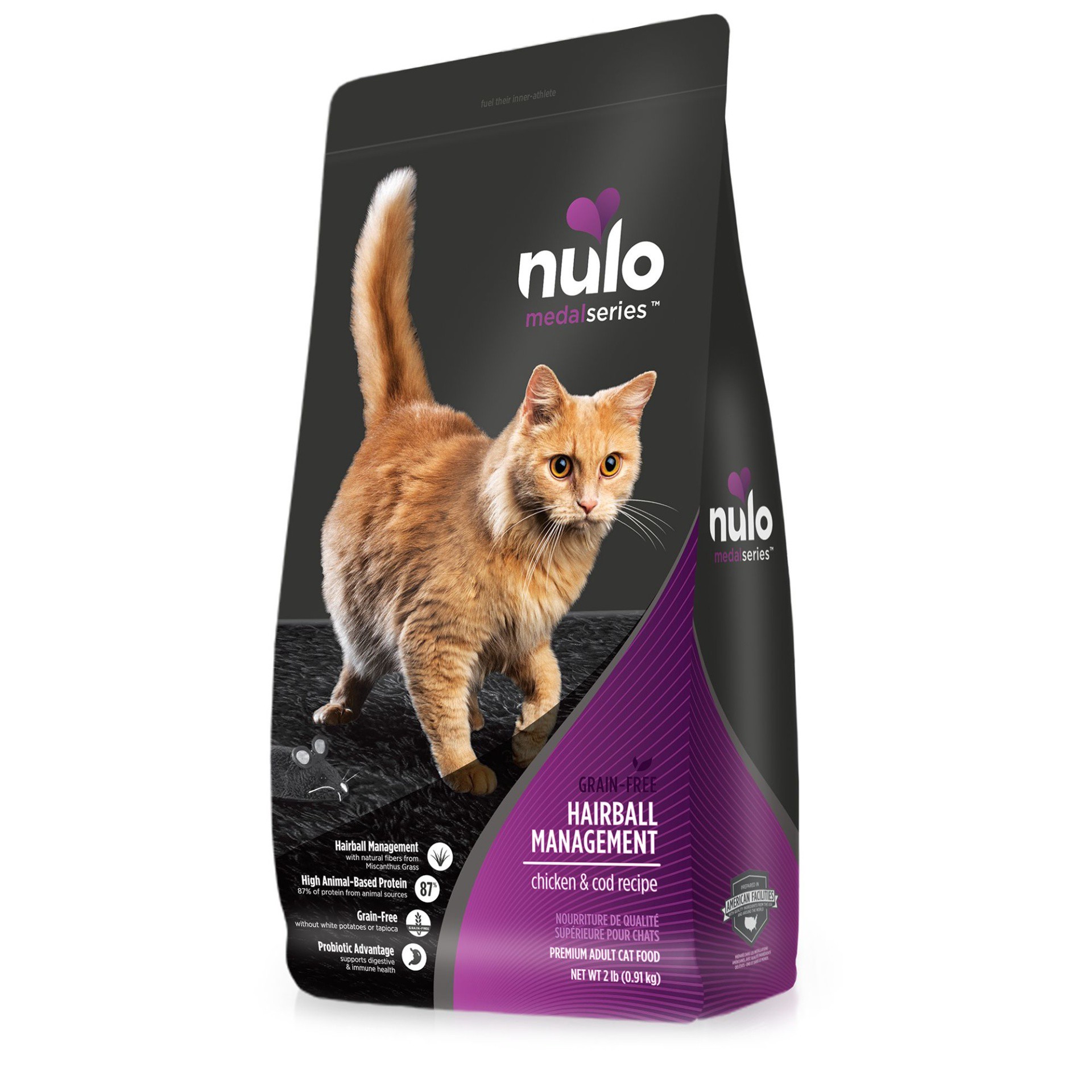 slide 1 of 1, Nulo MedalSeries Hairball Management Adult Dry Cat Food - Chicken & Cod, 2 lb