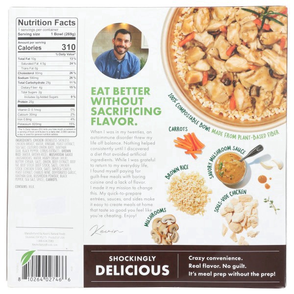 slide 3 of 5, Kevin's Natural Foods Savory Mushroom Chicken, 9.5 oz, 