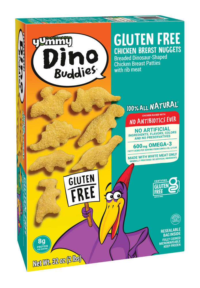 slide 3 of 3, Yummy Gluten Free Dinosaur-Shaped Chicken Breast Nuggets, 32 oz, 32 oz