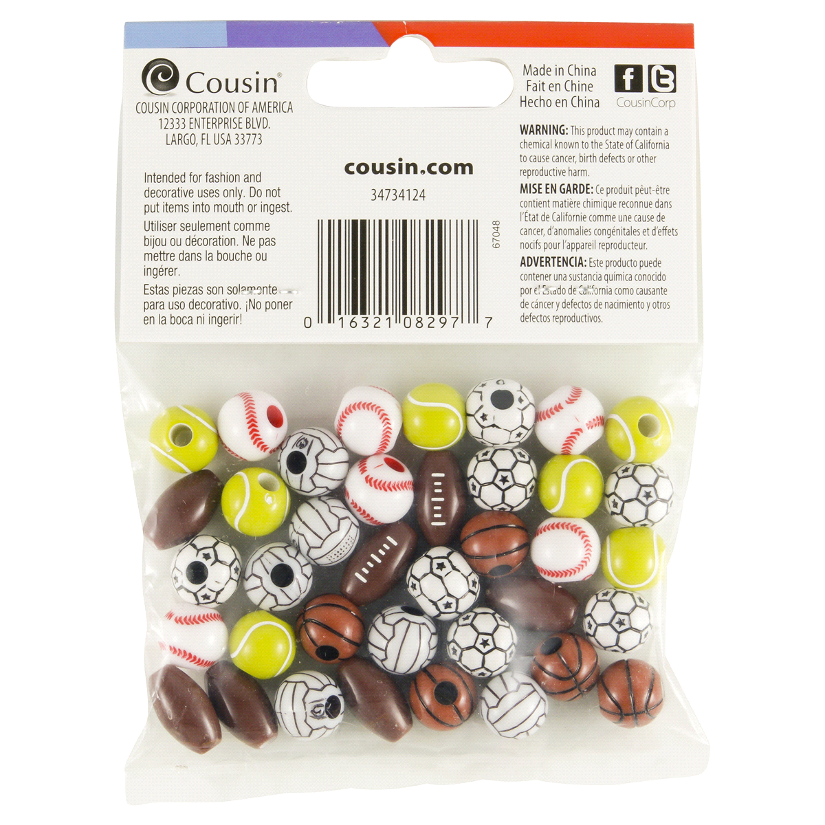 slide 2 of 2, Cousin Sport Mix Pony Beads, 1 ct