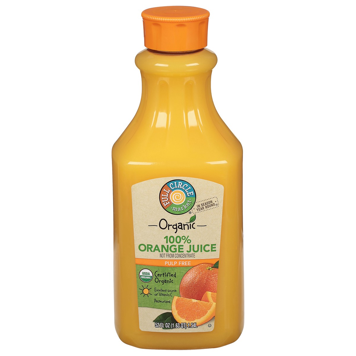slide 1 of 14, Full Circle Market Organic Pulp Free Orange 100% Juice - 52 fl oz, 52 fl oz