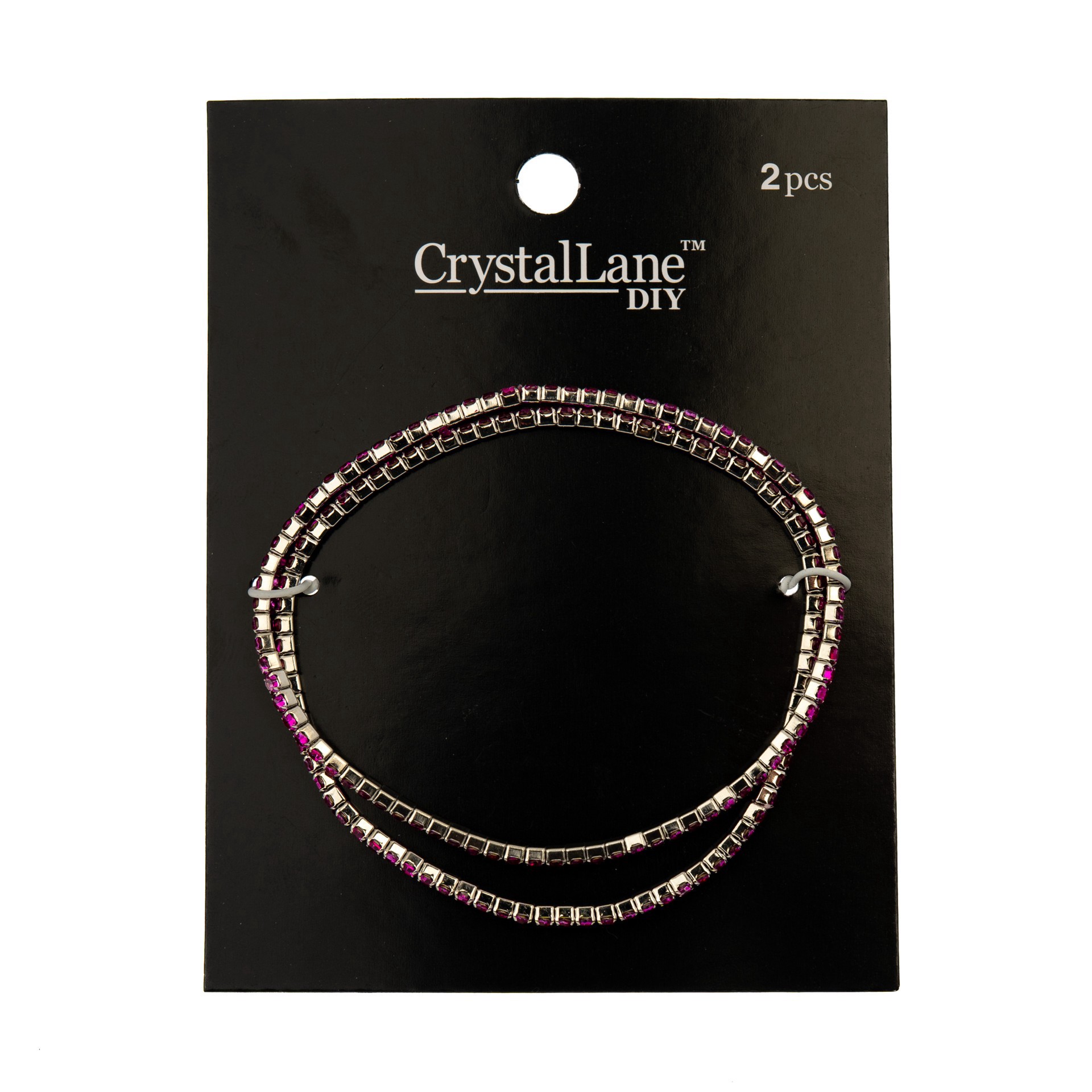 slide 2 of 3, Crystal Lane Diy Silver & Rose Rhinestones Bracelets, 2ct., 2 ct