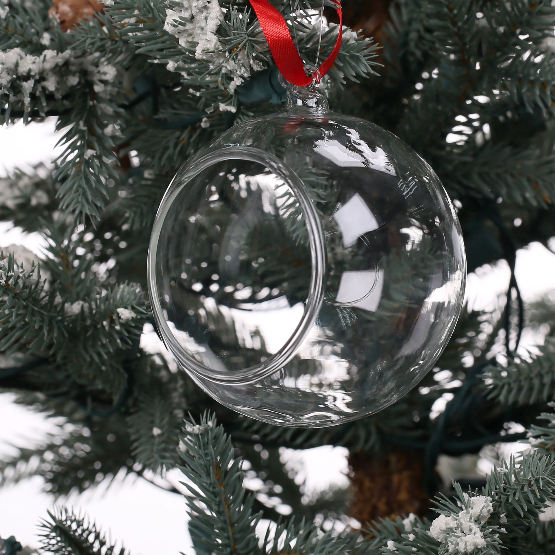 slide 2 of 2, 5" Clear Open Diy Glass Ball Ornament By Make Market, 4.33 in x 3.7 in x 5.08 in