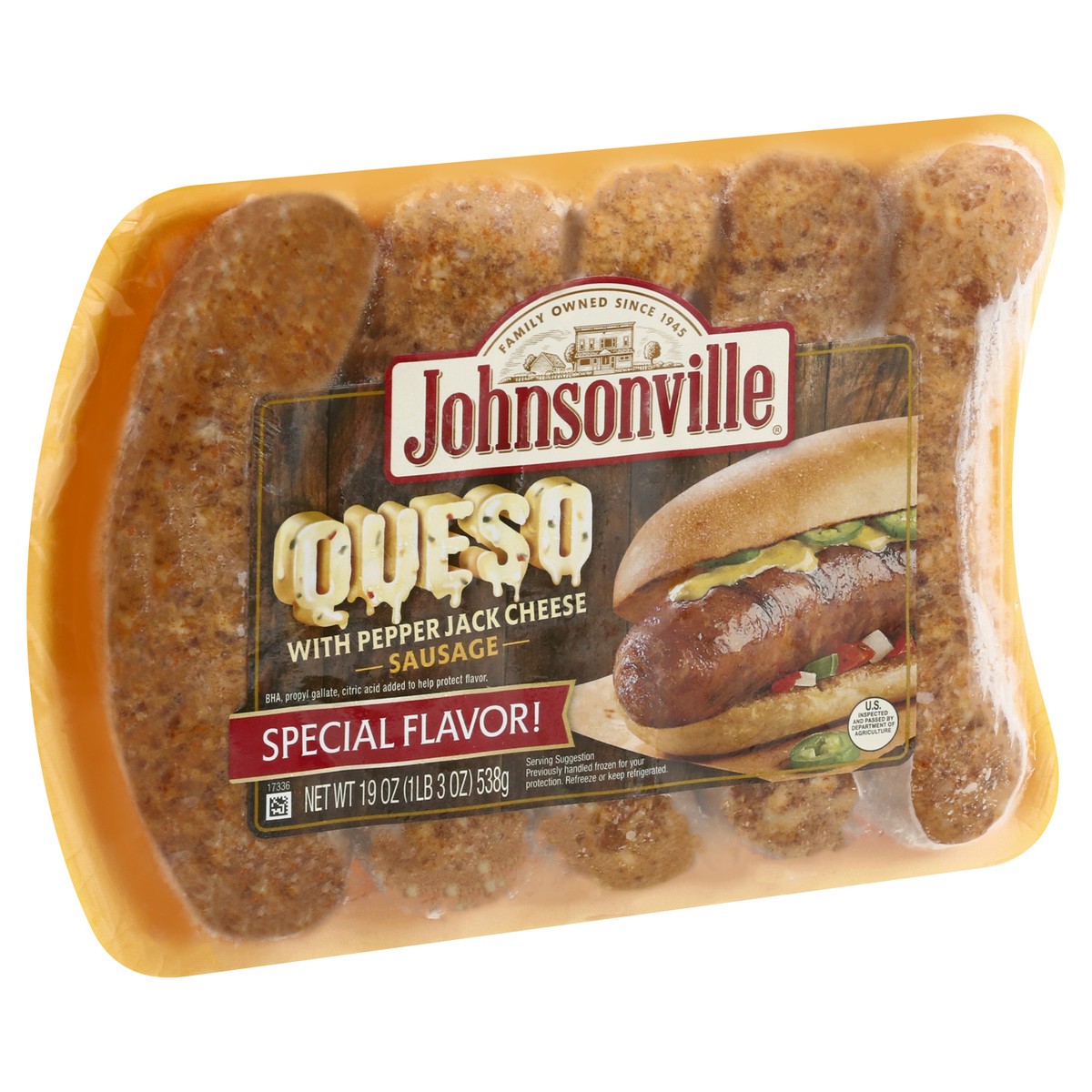 slide 2 of 9, Johnsonville Queso with Pepper Jack Cheese Sausage 19 oz, 19 oz
