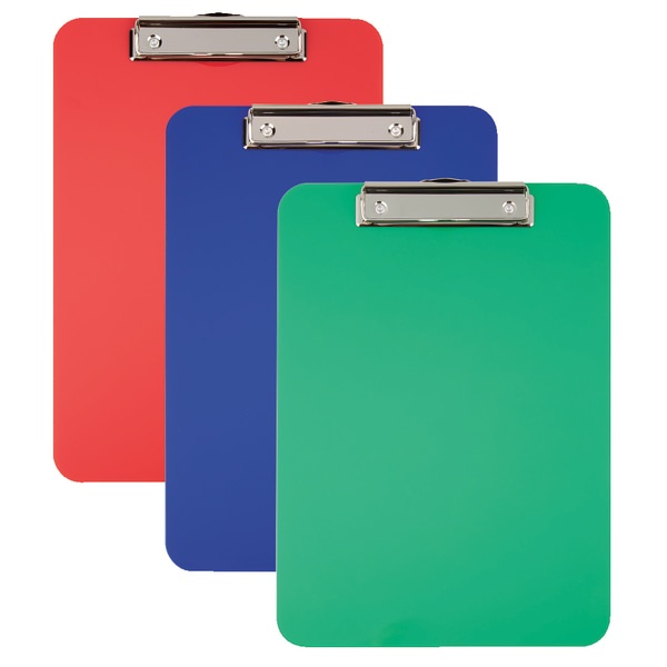slide 1 of 4, Office Depot Brand Acrylic Clipboards, 9'' X 12'', Assorted Colors, Pack Of 3, 3 ct
