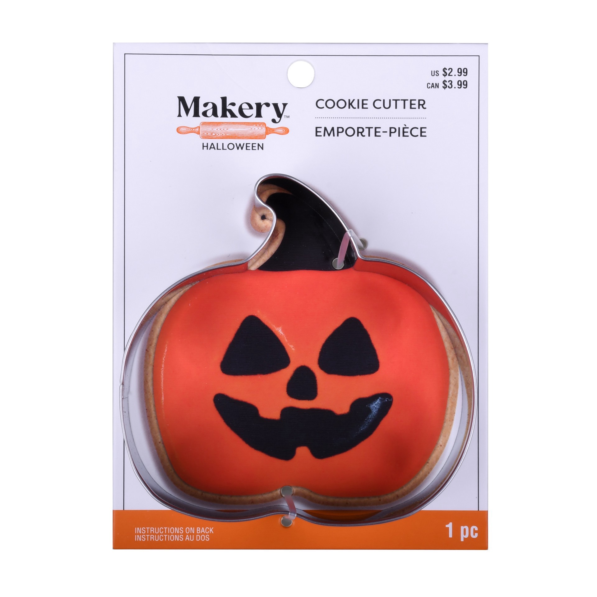 slide 3 of 3, 3.75" Pumpkin Cookie Cutter By Makery, 3.75 in