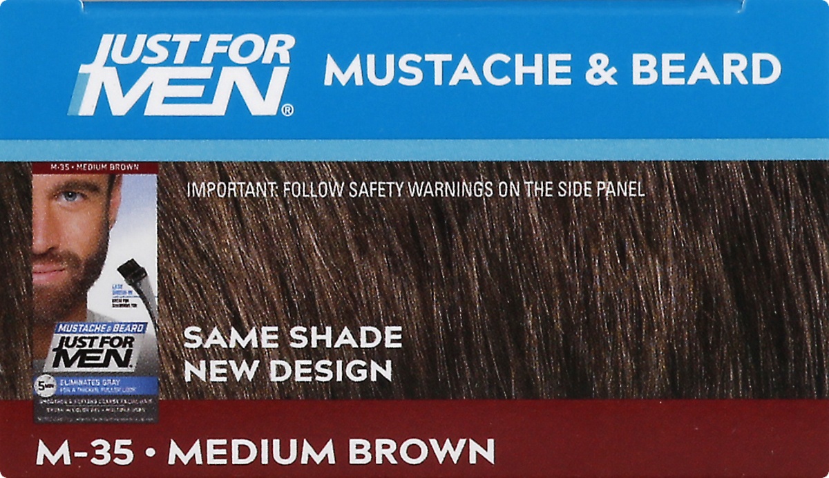slide 5 of 9, Just for Men Mustache And Beard Brush-In Color - Medium Brown M-35, 1 ct