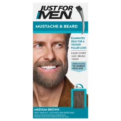 Just for Men Mustache And Beard Brush-In Color - Medium Brown M-35