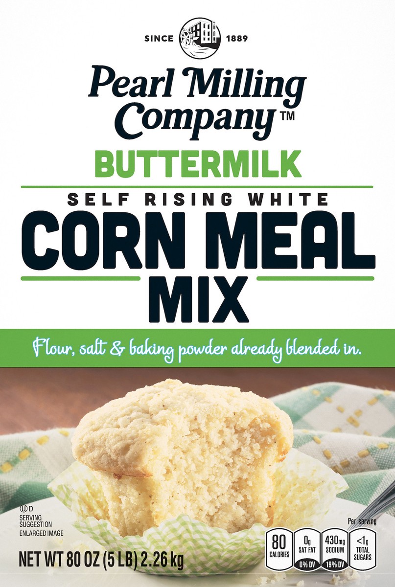 slide 2 of 6, Pearl Milling Company Corn Meal Mix Self Rising White Buttermilk 80 Oz, 80 oz
