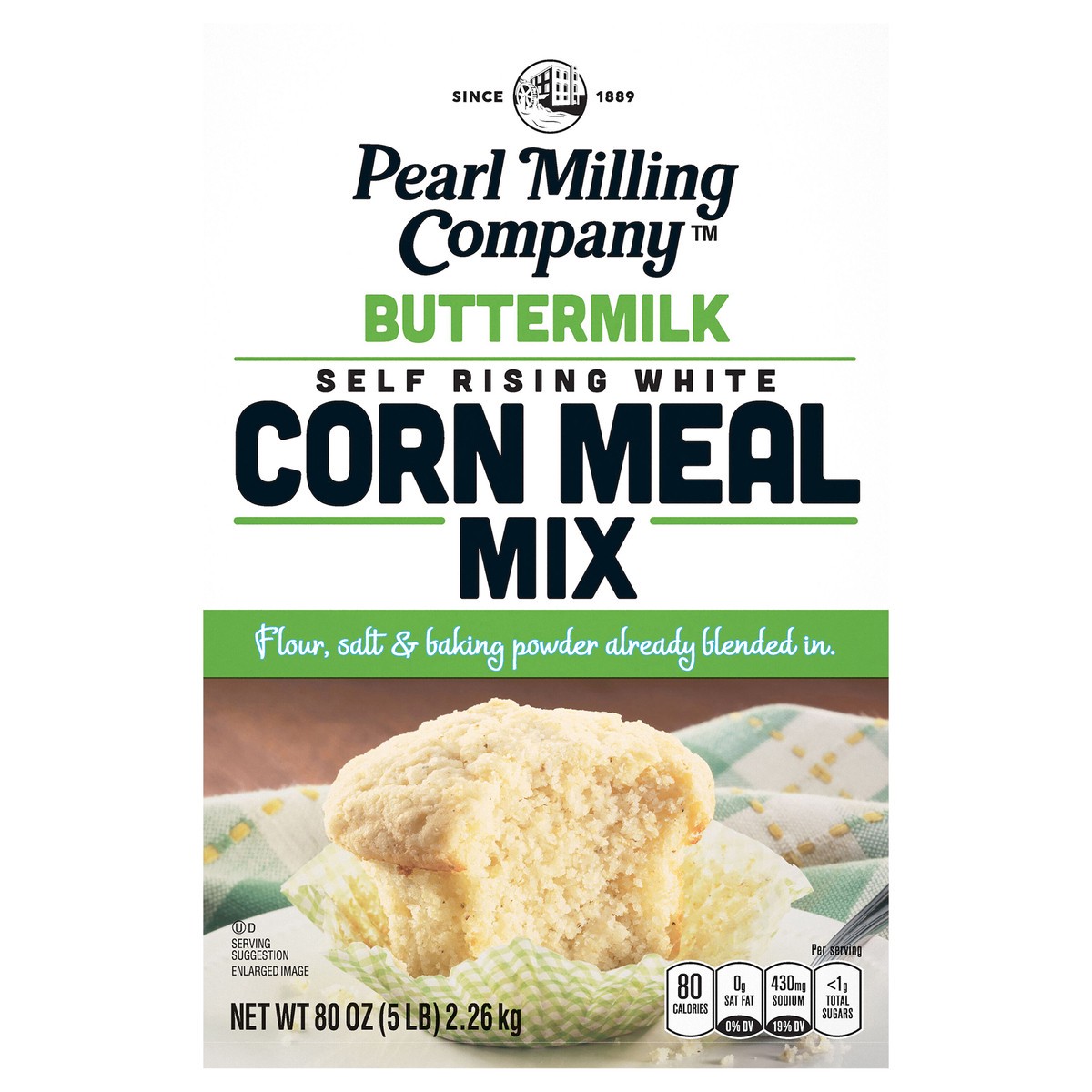 slide 1 of 6, Pearl Milling Company Corn Meal Mix Self Rising White Buttermilk 80 Oz, 80 oz