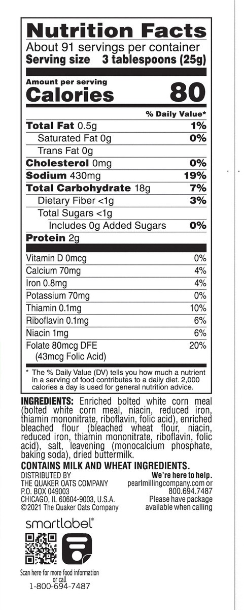 slide 5 of 6, Pearl Milling Company Corn Meal Mix Self Rising White Buttermilk 80 Oz, 80 oz