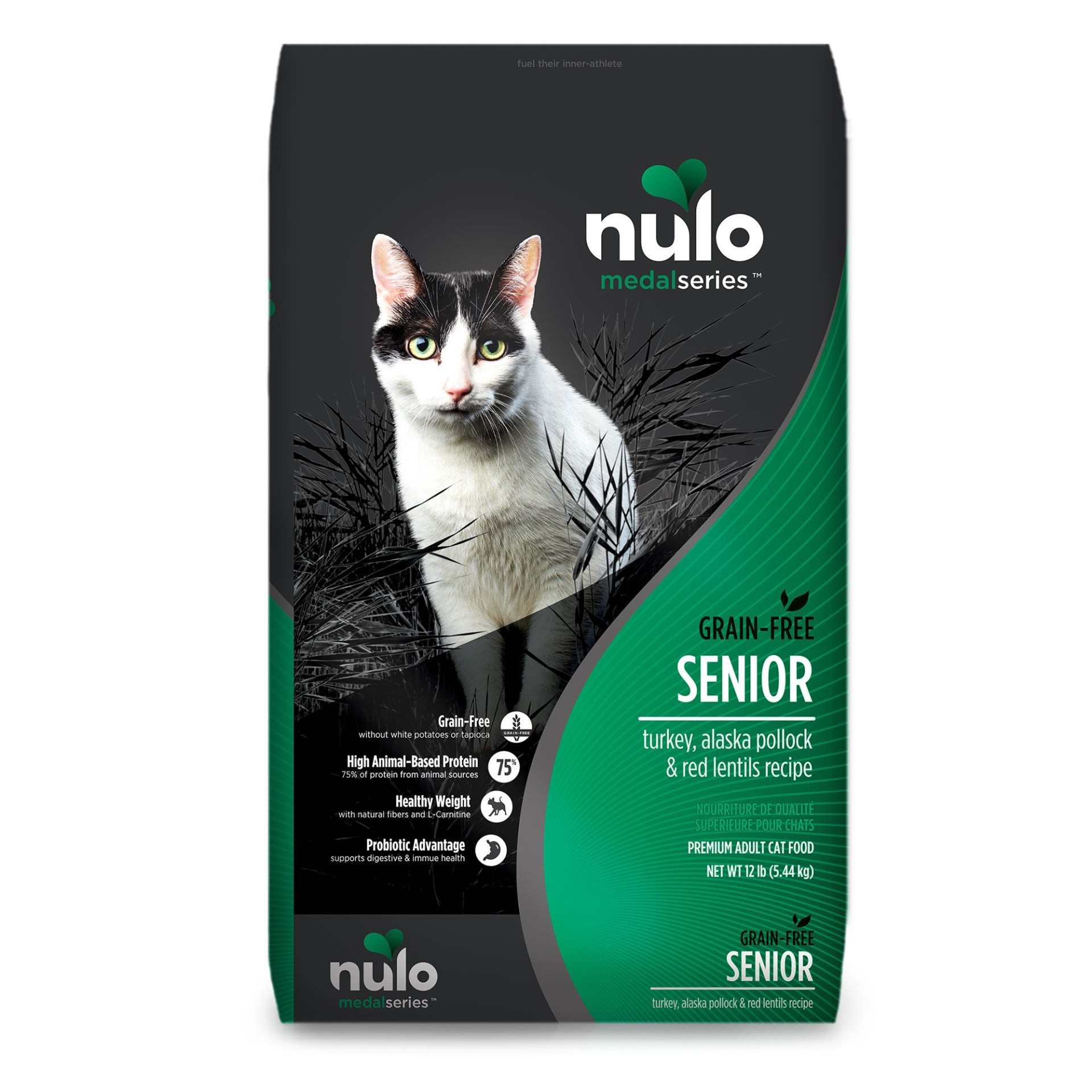 slide 1 of 1, Nulo MedalSeries Adult Dry Cat Food - Grain Free, Turkey & Polluck, 12 lb