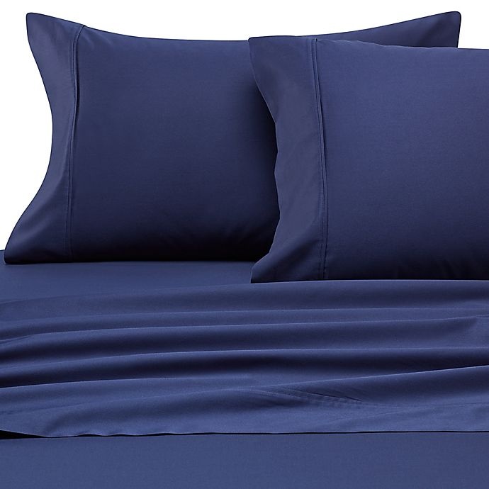 slide 1 of 1, Heartland HomeGrown 400-Thread-Count Solid Sateen Full Sheet Set - Navy, 1 ct