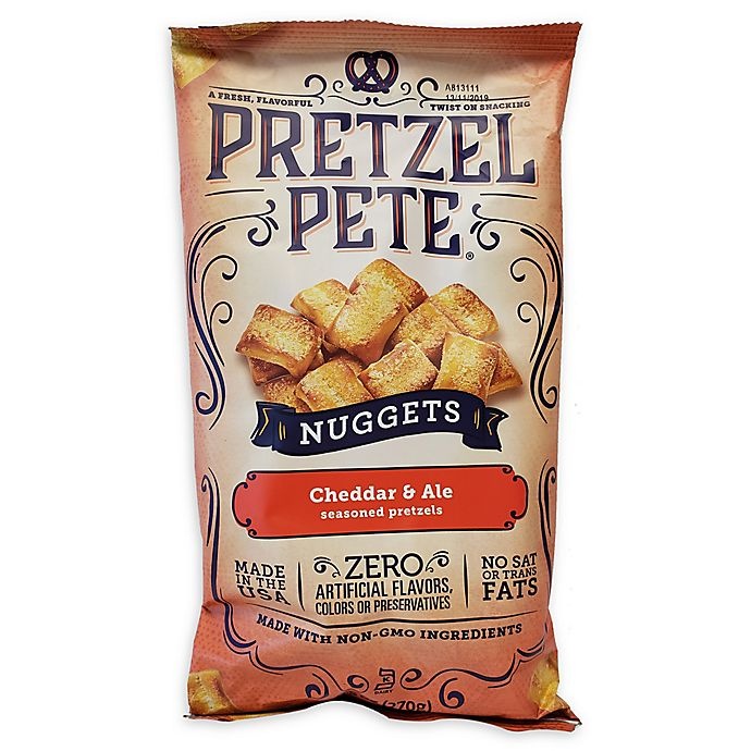 slide 1 of 1, Pretzel Pete Gluten Pree Cheddar & Ale Pretzel Nuggets, 9.5 oz