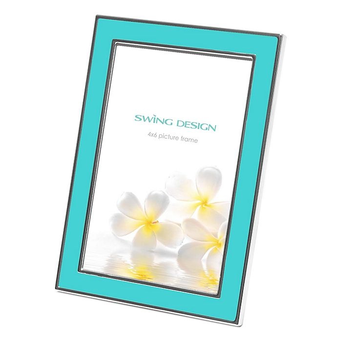 slide 1 of 1, Swing Design Lura Picture Frame - Turquoise/Silver, 4 in x 6 in