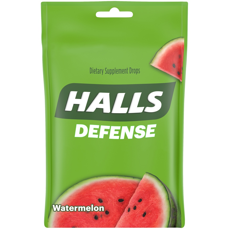 slide 2 of 4, Halls Defense Vitamin C Watermelon Cough Drops, 30 ct
